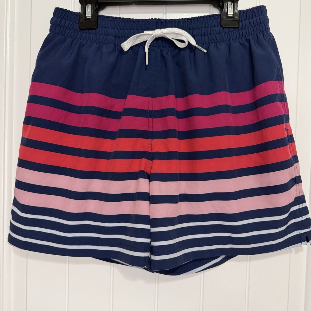 Chubbies Swim Trunks Shorts Men’s Medium Striped Drawstring Mesh Lined Pockets